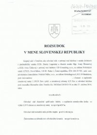 potvrdenie zamietnutia zaloby